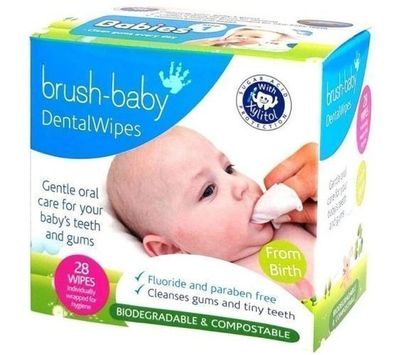 Brush-Baby Dental Wipes Chusteczki hig. 28 - Zahn- und Zahnfleckenhygienetücher