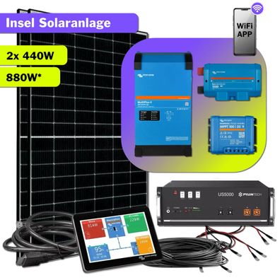 Insel Solaranlage 2400W Komplettset Plug & Play 48V / 230V