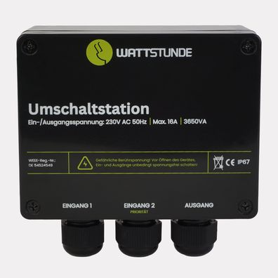 WATTSTUNDE® WS16ANVS Netzvorrangschaltung 16A Umschaltstation