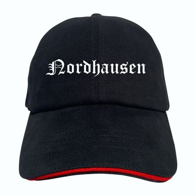 Nordhausen Cappy - Altdeutsch bedruckt - Schirmmütze - Schwarz-Rotes