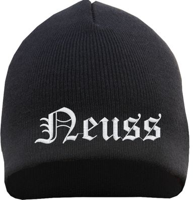 Neuss Beanie Mütze - Altdeutsch - Bestickt - Strickmütze Wintermütze