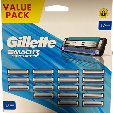 17 x Original Gillette Mach3 Sport Klingen Neu und OVP