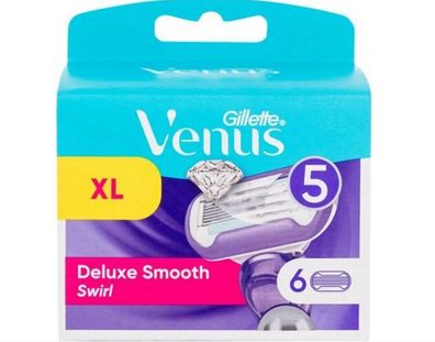 6x Gillette Venus Deluxe Smooth Swirl Rasierklingen, 6er Pack NEU/OVP