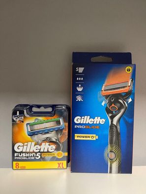 9 Gillette Fusion5 ProGlide Power Rasiererklingen+Progliede Power Rasierer