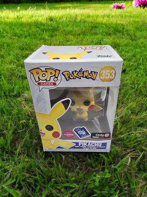 Funko Pop Pikachu Pokemon 353 Flocked Club Exclusive GameStop Only Pokémon OVP