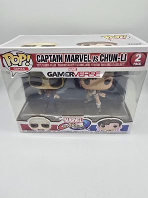 Funko Pop Captain Marvel vs Chun-Li 2Pack Marvel Gamerverse Street Fighter OVP