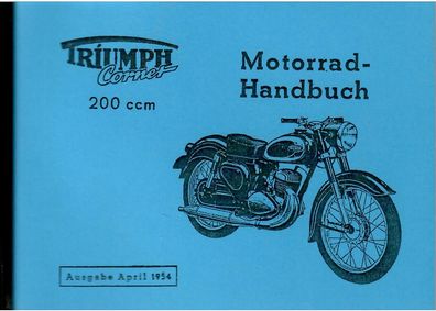 Motorrad Handbuch Triumph Cornet 200 ccm mit Kickstarter, Bedienungsanleitung