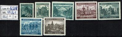 Los H15688: Böhmen & Mähren Mi. 55/61 * *