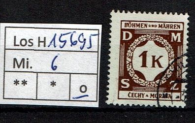 Los H15695: Böhmen & Mähren Dienst Mi. 6, gest