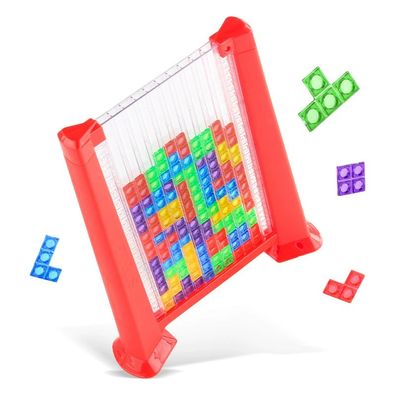 Tetris, Blockpuzzle, Tischspiel, geistiges Kinderspielzeug, rot