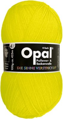 100g Opal Uni 4-fach | 2012 neon-gelb | Sockenwolle 4-fädig Garn Stricken 65,00€/ kg