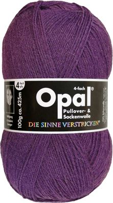 100g Opal Uni 4-fach | 3072 violett | Sockenwolle 4-fädig Garn Stricken 65,00€/ kg