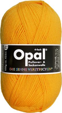 100g Opal Uni 4-fach | 5182 sonnengelb | Sockenwolle 4-fädig Garn Stricken 65,00€/ kg