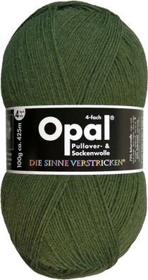 100g Opal Uni 4-fach | 5184 olivgrün | Sockenwolle 4-fädig Garn Stricken 65,00€/ kg