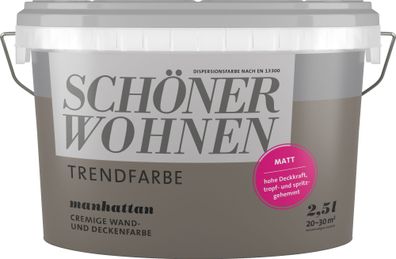 2,5L Schöner Wohnen -Trend Wandfarbe matt Manhattan