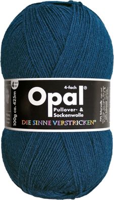 100g Opal Uni 4-fach | 5187 petrol | Sockenwolle 4-fädig Garn Stricken 65,00€/ kg