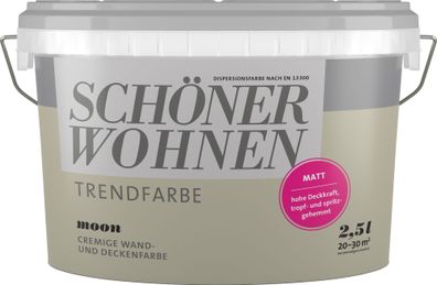 2,5L Schöner Wohnen Trend Wandfarbe matt Moon