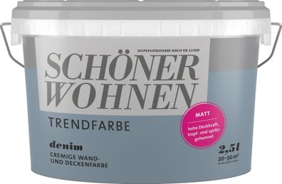 2,5L Schöner Wohnen -Trend Wandfarbe matt Denim