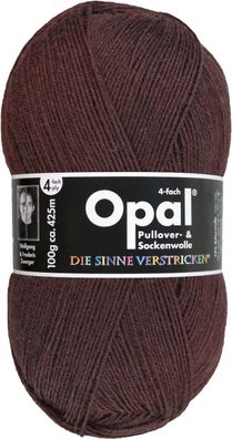 100g Opal Uni 4-fach | 5192 dunkelbraun | Sockenwolle 4fädig Garn Stricken 65,00€/ kg