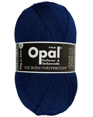 100g Opal Uni 4-fach | 9930 navy | Sockenwolle 4-fädig Garn Stricken 65,00€/ kg