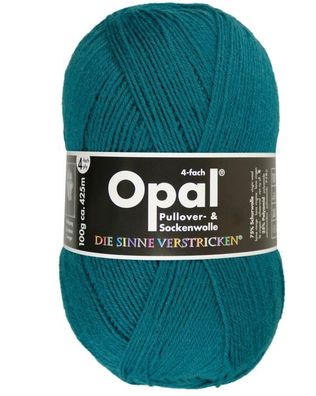 100g Opal Uni 4-fach | 9934 blaugrün | Sockenwolle 4-fädig Garn Stricken 65,00€/ kg