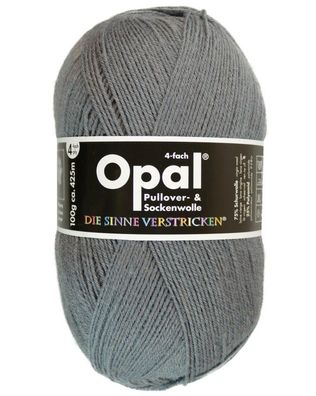 100g Opal Uni 4-fach | 9936 rauch | Sockenwolle 4-fädig Garn Stricken 65,00€/ kg