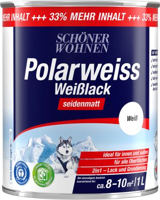 1L Schöner Wohnen Polarweiss Weisslack seidenmatt