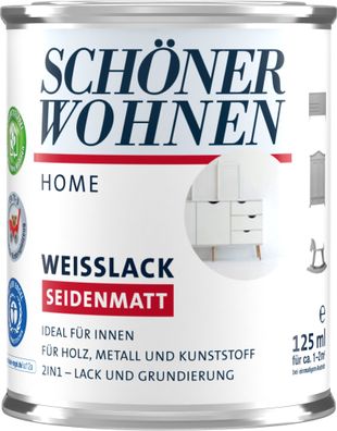 125ml Schöner Wohnen Home Weisslack seidenmatt weiss