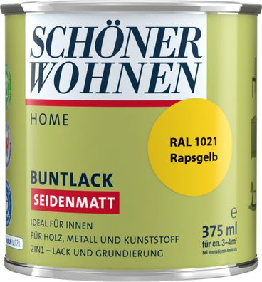 375ml Schöner Wohnen Home Buntlack seidenmatt, RAL 1021 Rapsgelb