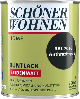 750ml Schöner Wohnen Home Buntlack seidenmatt, RAL 7016 Anthrazitgrau