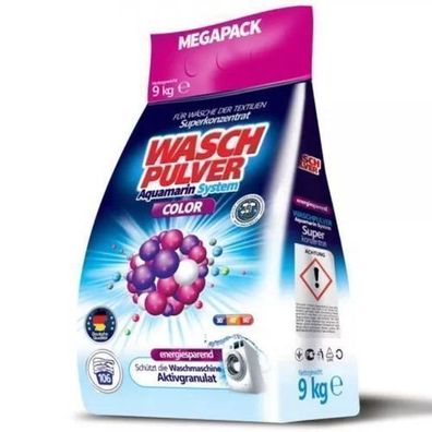 WaschPulver Color 9 kg – Hochleistungswaschmittel für 106 Wäschen