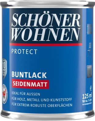 125ml Schöner Wohnen Protect Buntlack seidenmatt RAL 7001 Silbergrau