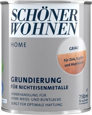 750ml Schöner Wohnen Home Grundierung für Nichteisenmetalle grau