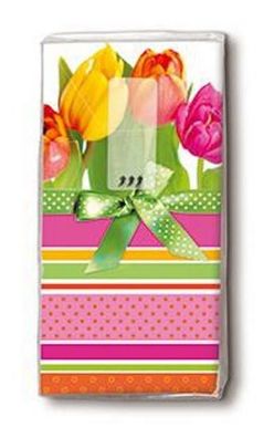 PAPER+DESIGN Motiv Taschentuch Tulpen bunt 10 Stck