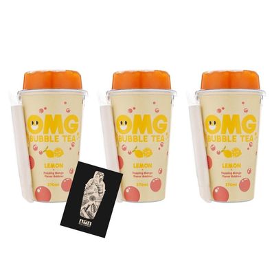 OMG Bubble Tea 3er-Set - Lemon mit Mango Bubbles 3 x 270ml (inkl. Pfand / Mehrw