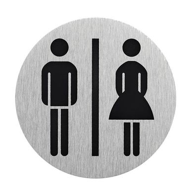 Aluminium Türschild " Bild Frau / Mann " Ø75mm