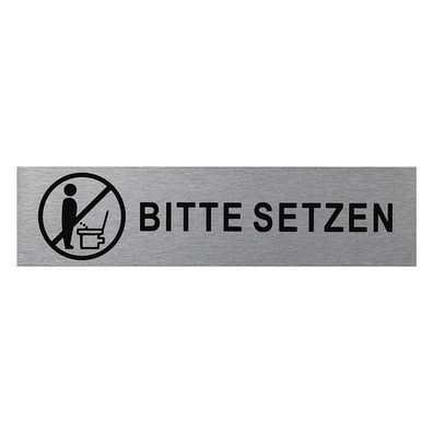 Aluminium Türschild " Bitte Setzen " 160x40mm