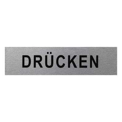 Aluminium Türschild " Drücken " 160x40mm