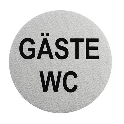 Aluminium Türschild " Gäste WC " Ø75mm