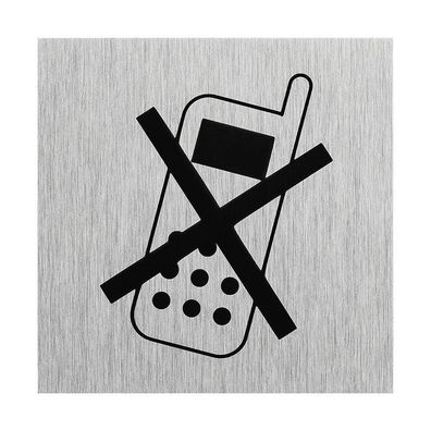 Aluminium Türschild " Bild Handy aus schalten " 60x60mm