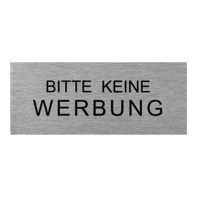 Aluminium Türschild " Bitte keine Werbung " 60x25mm