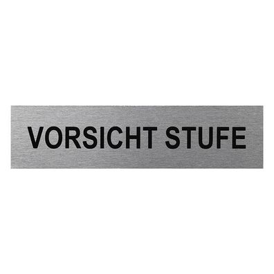 Aluminium Türschild " Vorsicht Stufe " 160x40mm