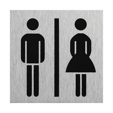 Aluminium Türschild " Bild Frau / Mann " 60x60mm