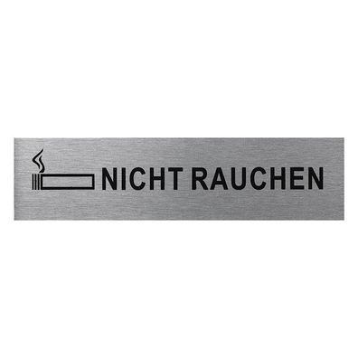 Aluminium Türschild " Nicht Rauchen " 160x40mm