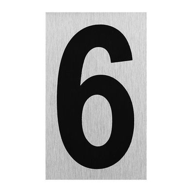 Aluminium Türschild " 6 " 100x60mm