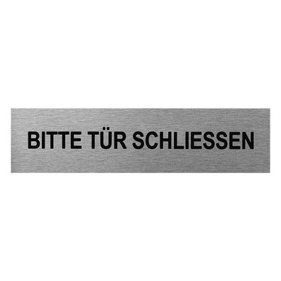 Aluminium Türschild " Bitte Tür schliessen " 160x40mm