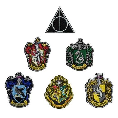 Harry Potter Aufnäher 6er-Pack Hauswappen