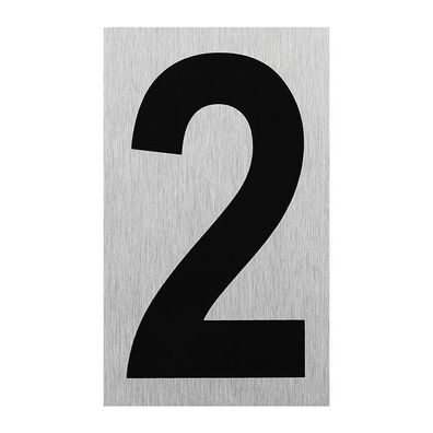 Aluminium Türschild " 2 " 100x60mm
