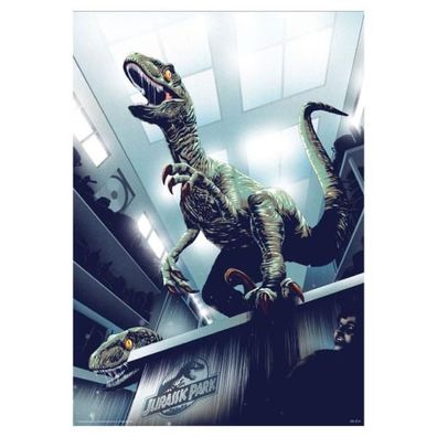 Jurassic Park Kunstdruck 30th Anniversary Edition Hiding in Kitchen Limited Edition 4