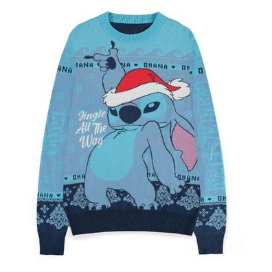 Lilo & Stitch Sweatshirt Christmas Jumper Stitch Blue Größe M